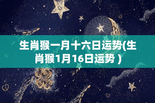 生肖猴一月十六日运势(生肖猴1月16日运势 )