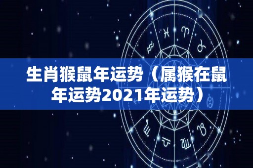 生肖猴鼠年运势（属猴在鼠年运势2021年运势）