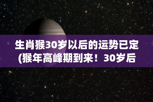 生肖猴30岁以后的运势已定(猴年高峰期到来！30岁后的运势如何？)