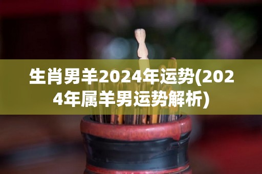 生肖男羊2024年运势(2024年属羊男运势解析)