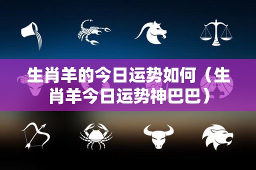 生肖羊的今日运势如何（生肖羊今日运势神巴巴）