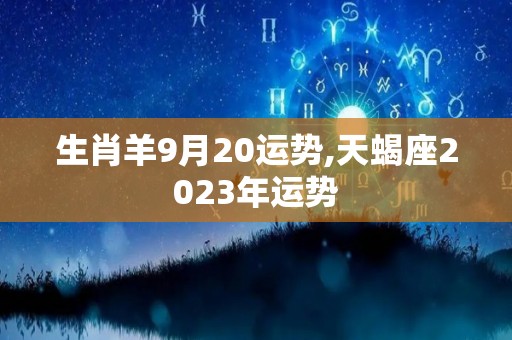 生肖羊9月20运势,天蝎座2023年运势