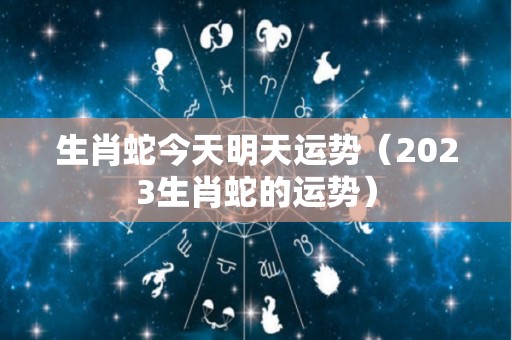 生肖蛇今天明天运势（2023生肖蛇的运势）