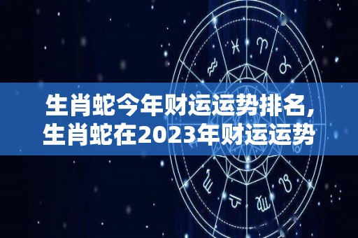 生肖蛇今年财运运势排名,生肖蛇在2023年财运运势排名