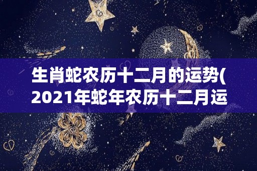 生肖蛇农历十二月的运势(2021年蛇年农历十二月运势指南)