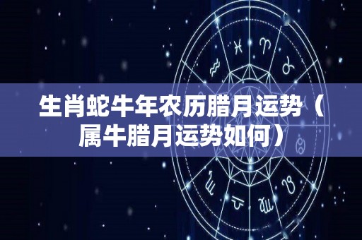 生肖蛇牛年农历腊月运势（属牛腊月运势如何）