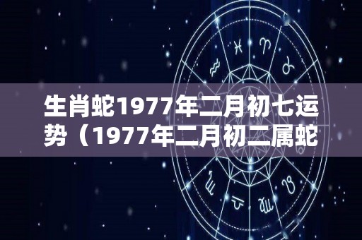 生肖蛇1977年二月初七运势（1977年二月初二属蛇命运）
