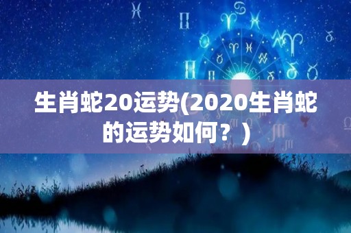 生肖蛇20运势(2020生肖蛇的运势如何？)