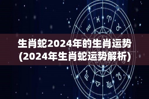 生肖蛇2024年的生肖运势(2024年生肖蛇运势解析)