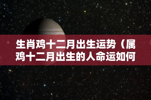 生肖鸡十二月出生运势（属鸡十二月出生的人命运如何）