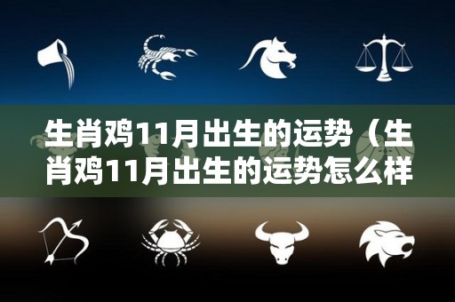 生肖鸡11月出生的运势（生肖鸡11月出生的运势怎么样）