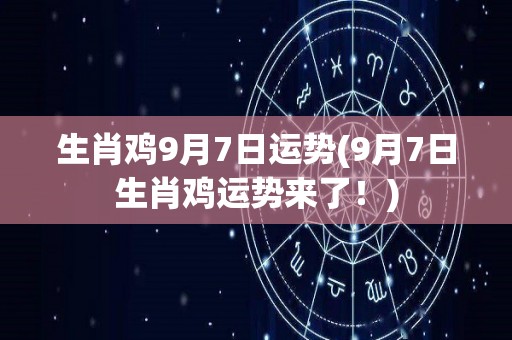 生肖鸡9月7日运势(9月7日生肖鸡运势来了！)