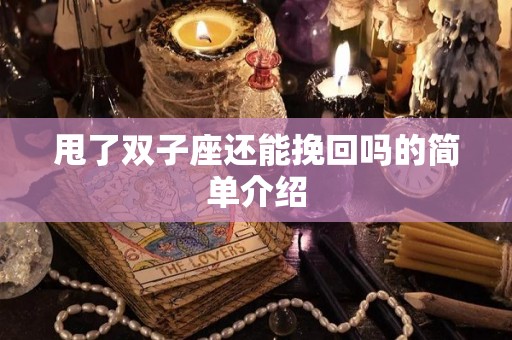 甩了双子座还能挽回吗的简单介绍