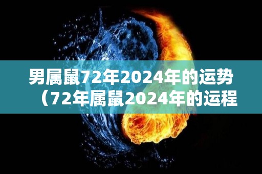 男属鼠72年2024年的运势（72年属鼠2024年的运程）