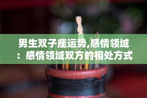 男生双子座运势,感情领域：感情领域双方的相处方式是相较于温和一些