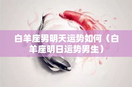 白羊座男明天运势如何（白羊座明日运势男生）