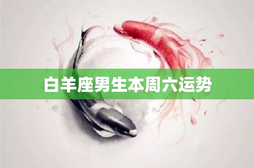 白羊座男生本周六运势