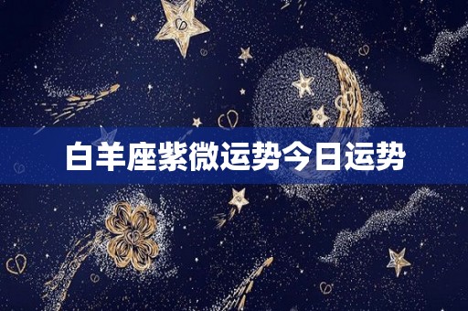 白羊座紫微运势今日运势