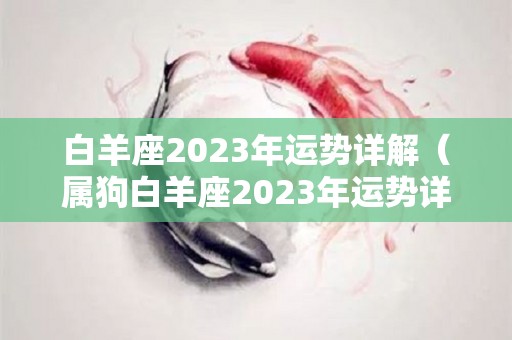 白羊座2023年运势详解（属狗白羊座2023年运势详解）