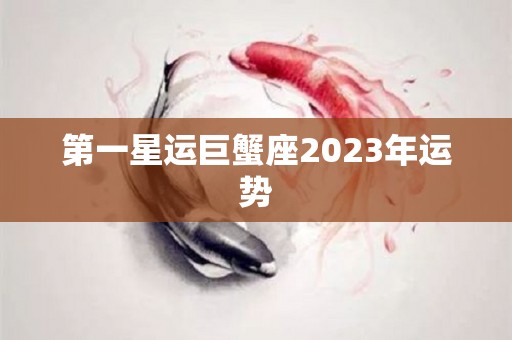 第一星运巨蟹座2023年运势