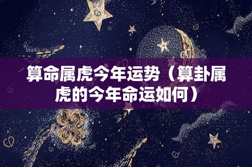 算命属虎今年运势（算卦属虎的今年命运如何）