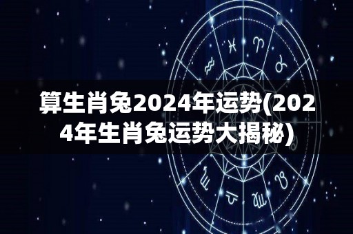 算生肖兔2024年运势(2024年生肖兔运势大揭秘)