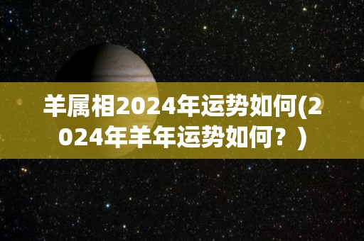 羊属相2024年运势如何(2024年羊年运势如何？)