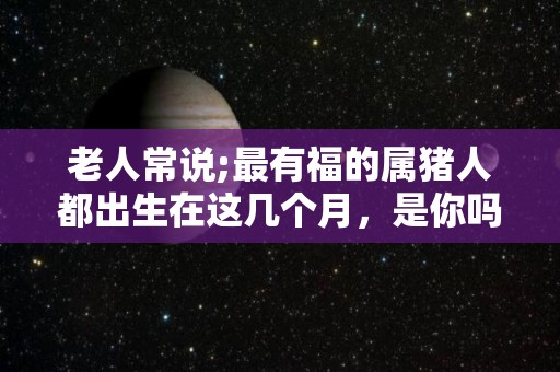 老人常说;最有福的属猪人都出生在这几个月，是你吗？（属猪的人出生在哪个月份比较好）