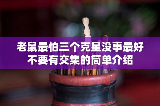 老鼠最怕三个克星没事最好不要有交集的简单介绍