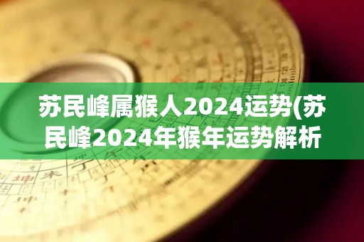 苏民峰属猴人2024运势(苏民峰2024年猴年运势解析)