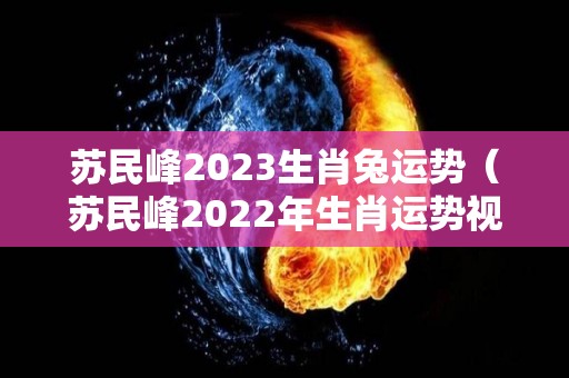 苏民峰2023生肖兔运势（苏民峰2022年生肖运势视频）