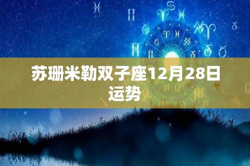 苏珊米勒双子座12月28日运势