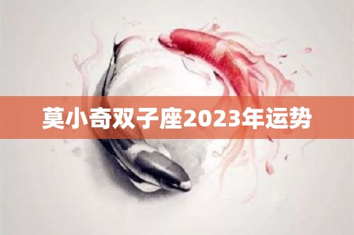 莫小奇双子座2023年运势