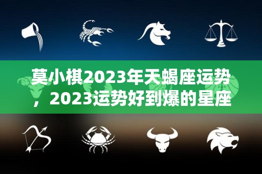 莫小棋2023年天蝎座运势，2023运势好到爆的星座