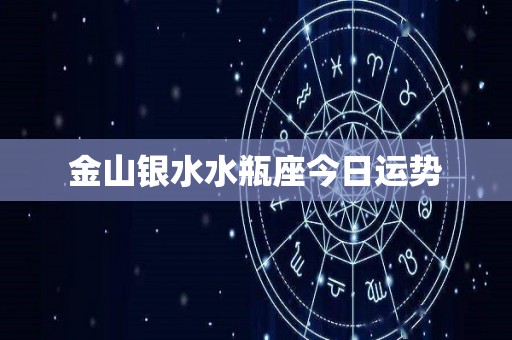 金山银水水瓶座今日运势