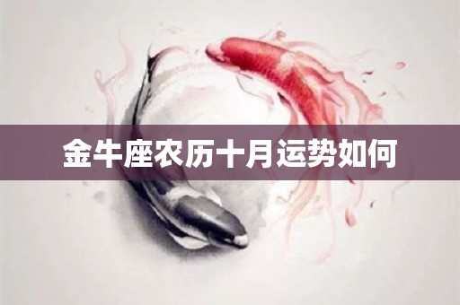 金牛座农历十月运势如何