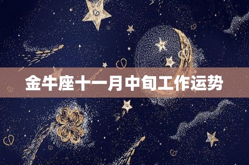 金牛座十一月中旬工作运势