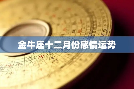 金牛座十二月份感情运势