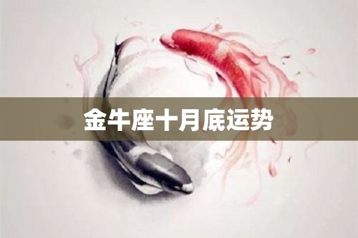金牛座十月底运势