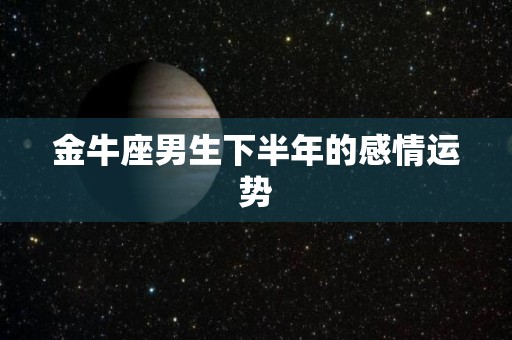 金牛座男生下半年的感情运势