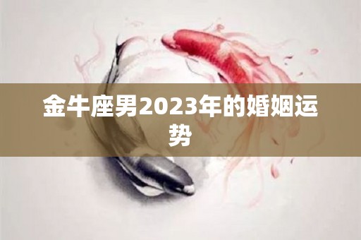 金牛座男2023年的婚姻运势