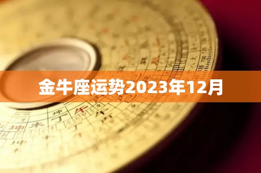 金牛座运势2023年12月