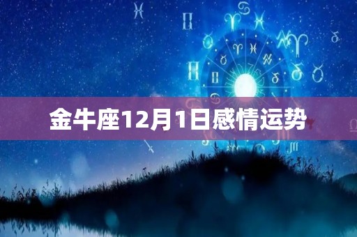 金牛座12月1日感情运势