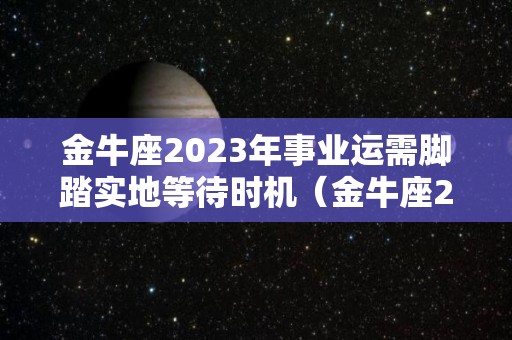 金牛座2023年事业运需脚踏实地等待时机（金牛座2023年运势及运程）