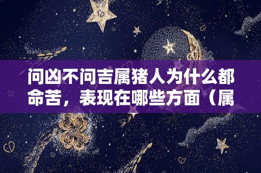问凶不问吉属猪人为什么都命苦，表现在哪些方面（属猪的凶位）