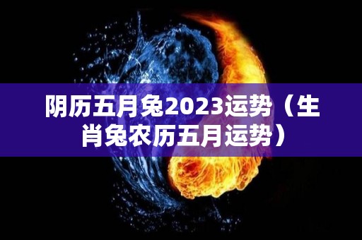 阴历五月兔2023运势（生肖兔农历五月运势）