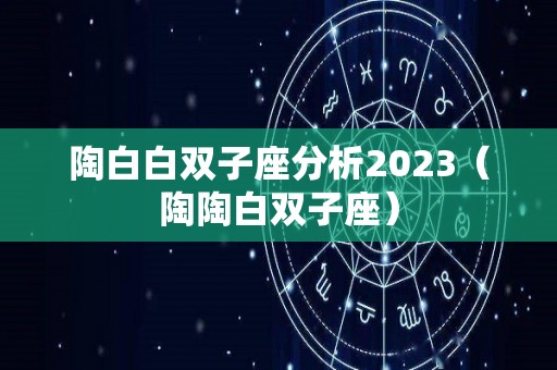陶白白双子座分析2023（陶陶白双子座）