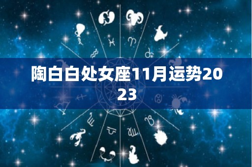 陶白白处女座11月运势2023