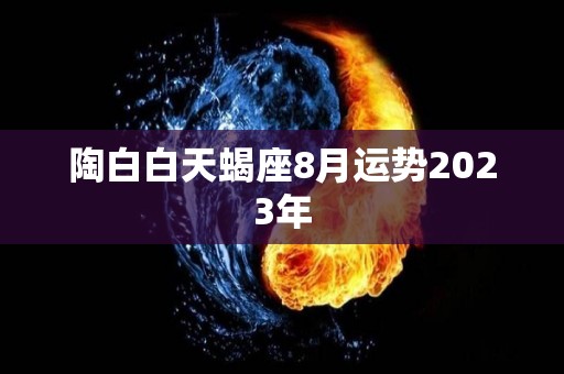 陶白白天蝎座8月运势2023年