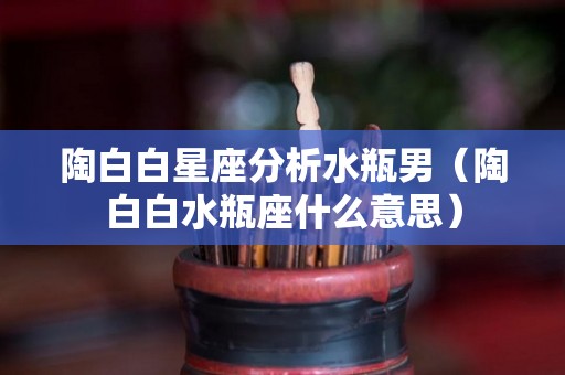 陶白白星座分析水瓶男（陶白白水瓶座什么意思）